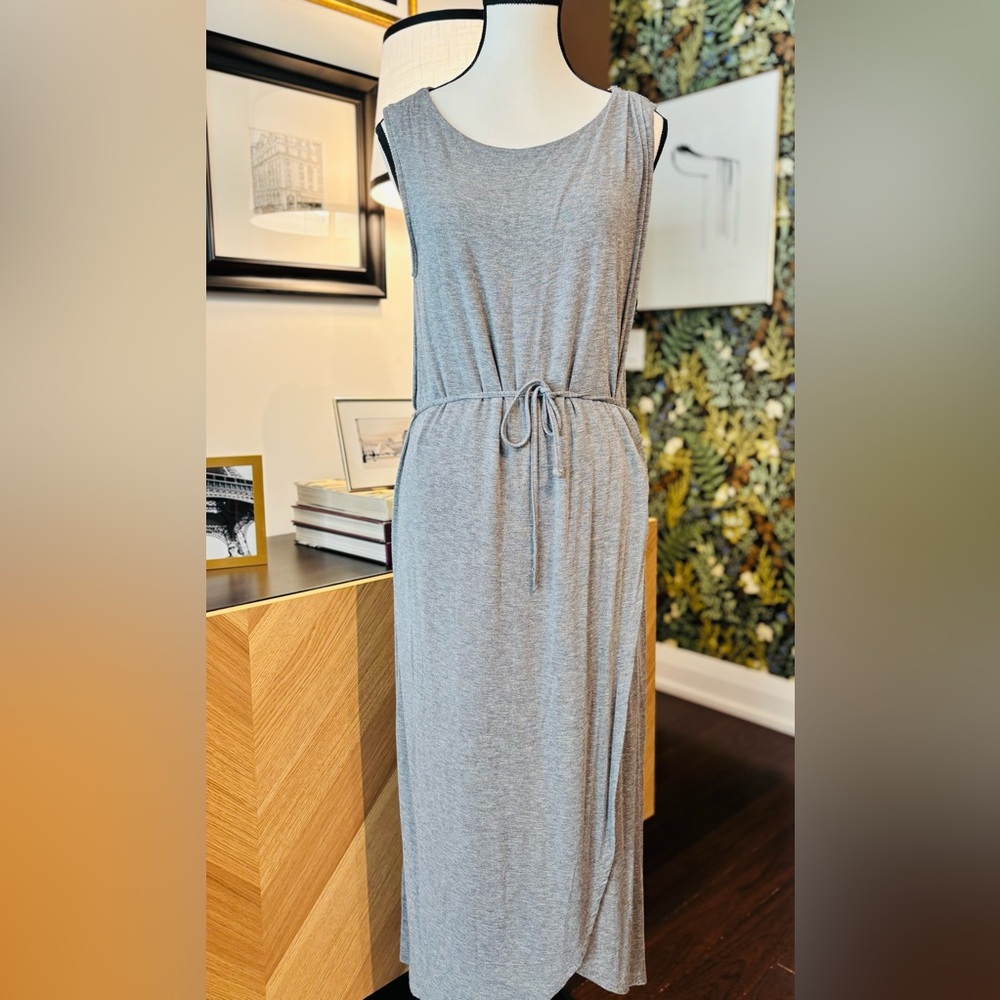 JOE FRESH Gray Sleeveless Maxi Dress sz Large - Picture 4 of 11